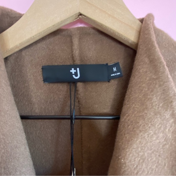 Jil Sander Uniqlo Collab Wool Cashmere Blend Wrap Coat, Tan, M - Picture 4 of 14